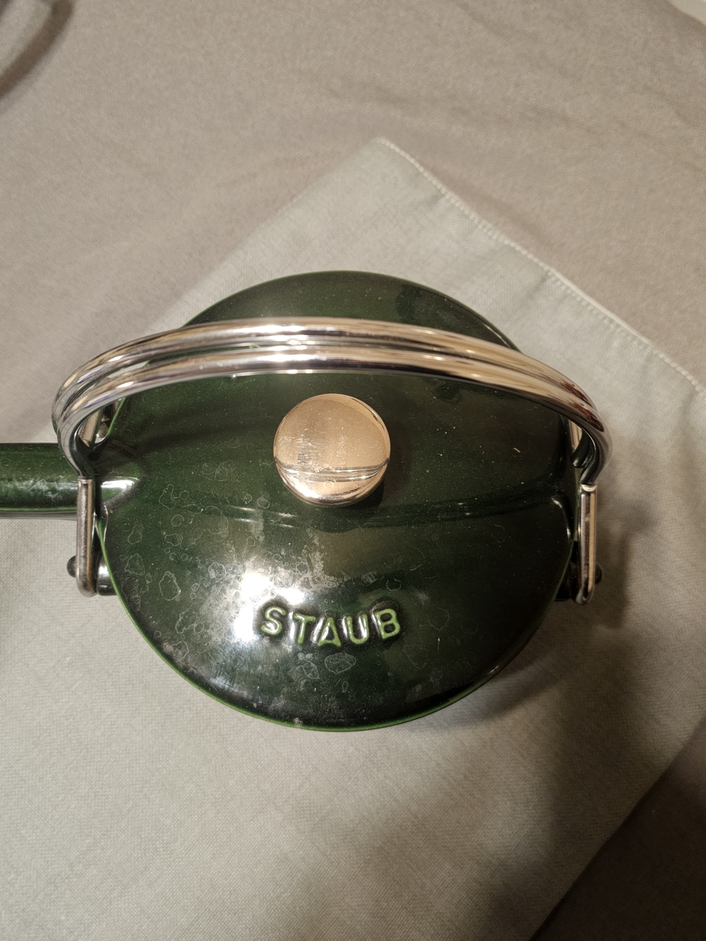 Staub Green Enamel Teapot with Gold-Tone Handle - Picture 6 of 6